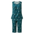 thumbnail image 5 of GHSOHS Sleepwear Pajamas for Women Set Pajama Pants Sleeveless Tank Top and Capri Pants Pocket Loungewear Sets Pajamas Sets Sleepwear Two-piece Pj Sets Outfit Lounge Sets Two Piece Shorts Outfit Set, 5 of 6