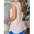 thumbnail image 4 of Camiseta sin mangas de verano para mujer, camiseta informal con cuello redondo, camiseta relajada con encaje floral para la vida diaria, 4 of 6