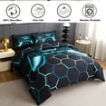 thumbnail image 3 of RYNGHIPY 6Pcs Boys Game Comforter Set Twin Size Bed in a Bag Teal Game Console Bedding Set for Kids 100% Soft Microfiber Bed Set for All Seasons (Teal, Twin), 3 of 8