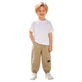 thumbnail image 3 of Gubotare Infant Pants Girl Boys Linen Suits Pants Kids Lightweight Flat Front Dress Pants for Toddler Boy Teens Formal School Uniform Trousers Size 9-11 (Beige,9-11 Years), 3 of 7