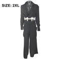 thumbnail image 2 of Mono elegante de manga larga para mujer, sexy, con cuello en V, informal, pantalones largos de pierna ancha Adepaton BST3003119-5, 2 of 6
