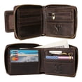 thumbnail image 3 of Cartera con cremallera MING CLAN de cuero con bloqueo RFID para hombre, 3 of 7