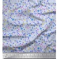 thumbnail image 1 of Soimoi Blue Japan Crepe Satin Fabric Leaves,Insect & Floral Artistic Printed Craft Fabric by The Yard 42 Inch Wide, 1 of 3
