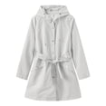thumbnail image 3 of Women's Raincoats Long Sleeve Zipper Loose Hooded Rain Coat with Pockets Windproof Waterproof Rain Jacket Women, 3 of 6