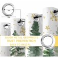 thumbnail image 6 of Green Christmas Tree Blackout Curtains 54 Inches Long for Bedroom, Winter Watercolor Gold Snowflakes Thermal Insulated Room Darkening Black Out Window Curtain Panels Grommet Drapes for Living Room, 6 of 9