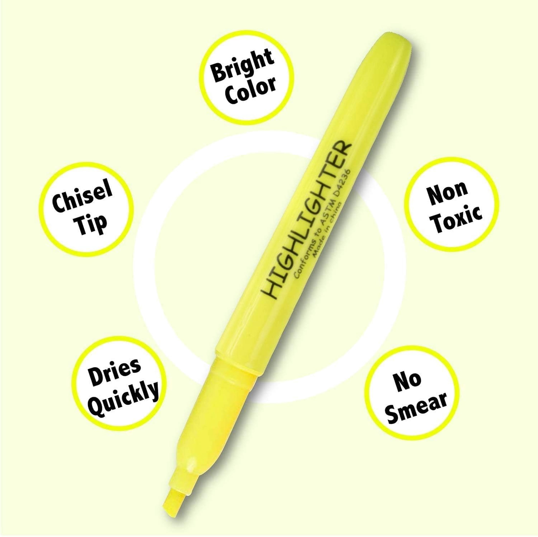 100 Pack of Bulk Wholesale Highlighters Containing 3 Highlighters Per Pack for Studying, Notetaking, Students, Teachers and Classrooms in Yellow, Orange & Green - 300 Count of Highlighters