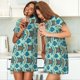 thumbnail image 4 of Fotbe Turtles And Seahorses Bata de Dormir para Mujer con Estampado, Camisón de Algodón de Manga Corta, Ropa de Dormir Casual, 4 of 6