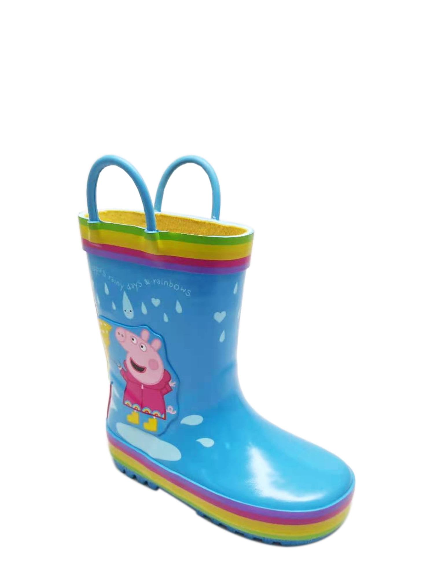 Girls Toddler Nick Jr Peppa Pig Winter Wellies Shoes Boots Pink Purple Size 6-12 