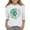 White, variant on PINQI Girls Noen T Shirts Cotton Kids Sunflower Tees 3/4 Sleeve Summer Floral Graphic Tshirt Cute Crewneck Top Athletic
