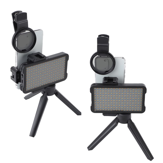 Luz de Relleno de Fotografía, 3100 mAh recargable Ajuste Ajustable Brillo Inalámbrico Luz de Relleno Ajustable Con Filtro de Lente Cpl de 52 mm Para Teléfono Inteligente