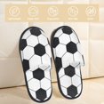 thumbnail image 2 of Fotbe Soccer Ball Pantuflas Peludas para Mujer con Estampado, Zapatillas de Peluche, Zapatos de Invierno para Casa, Uso Interior y Exterior-Medium, 2 of 8