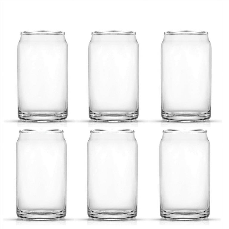 INSETLAN Creative Glass Cups with Lids and Straws-16oz Wave Shape Drinking Glasses of 4 Set, Beer Glasses, Can Shaped Glass Cups, Cute Tumbler Cup