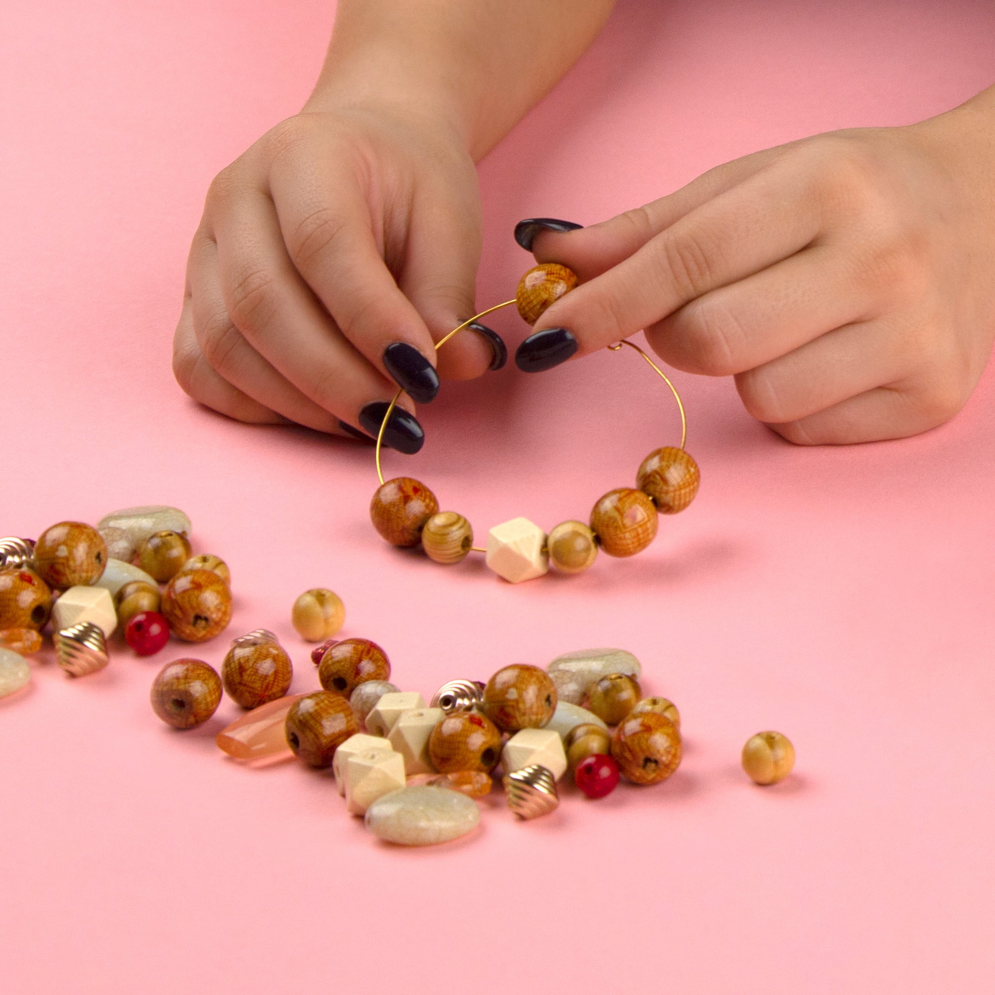 Cousin DIY Acrylic Spacer Bead Mix, Metallic, Silver, Gold, and Rose Gold, Unisex for Adults, 157g