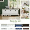 thumbnail image 4 of GZXS Entryway Bench with Cushion, 44.1" Shoe Changing Bench with Lift Top Hidden Space and 3 Large Drawers, Modern Foyer Storage Organizer for Entryway, Hallway, Living Room, White, 4 of 8