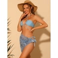 thumbnail image 4 of DARING DIVA Women's 3-Piece Bandeau Bikini Sets with Sarong Cover Ups M Light Blue, 4 of 6