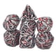 thumbnail image 4 of Juego de dados poliédricos de Metal con patrón de manchas de sangre y Calavera, accesorios de juego de mesa para fiesta de Halloween, plata antigua, 7 Uds., 4 of 9