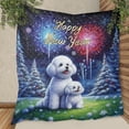 thumbnail image 3 of Happy New Year Bichon Frise Family Cheer Winter Midnight Firework Quilt Blanket Bichons Dog Lovers Gifts Idea Cozy Comforter Throw Blanket - 02025, 3 of 5