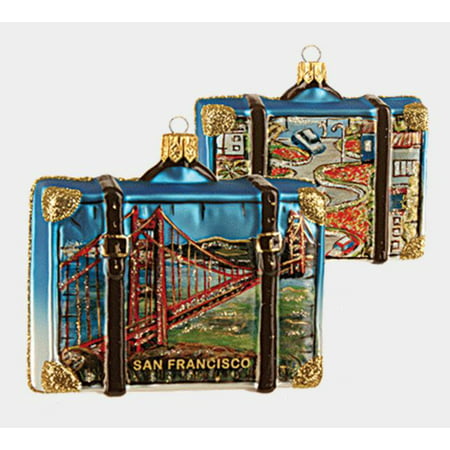 San Francisco California Travel Suitcase Christmas Ornament Decoration ONE (Best Holiday Decorations San Francisco)