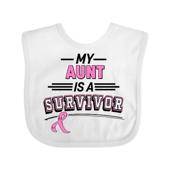 Inktastic My Aunt is a Survivor Breast Cancer Awareness Boys or Girls Baby Bib