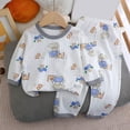 thumbnail image 2 of WUANDIXFA Baby Pajamas 12 18 24 Months 3T 4T 5T 6T Dinosaur Fall Soft Cotton Long Sleeve Shirts Pant Newborn Boys Outfit,Light Purple,3-4 Years, 2 of 4