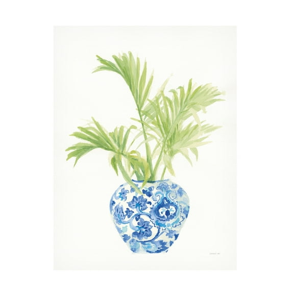 Trademark Fine Art 'Palm Chinoiserie White II' Canvas Art by Danhui Nai