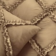 thumbnail image 3 of Luxury Diamond Ruffle Duvet Cover 5 Piece Set with Zipper, 400 Thread Count & 100% Egyptian Cotton, Luxury Design and Quilts Protector with Pillowcases - Taupe Solid, Super King Size., 3 of 5
