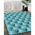 thumbnail image 2 of Ahgly Company Indoor Round Patterned Dark Cyan Green Area Rugs, 7' Round, 2 of 6