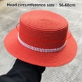 thumbnail image 2 of Sombrero de ala ancha y plana con parte superior de perla para mujer, de circunferencia de 56 a 58 cm, sombrero para el sol, plegable, para exteriores, para verano, 2 of 5