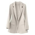thumbnail image 2 of New Summer Fashion for All GaThRRgYP 2025 Fall Plus Size Button Blazer for Women,Ladies Solid Color Long Sleeve Lapel Real Pocket Suit Jacket White S, 2 of 7