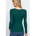thumbnail image 2 of TheLovely Women's & Juniors Casual Long Sleeve V-Neck Thermal T-Shirts Top, 2 of 2