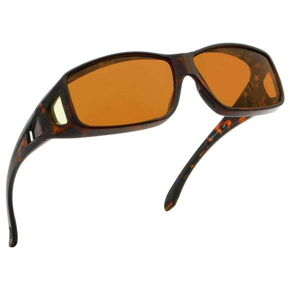 BLUELESS Fitover Glasses for Computer Blue Blocking with Orange Tinted Sleep Glasses, Tortoise
