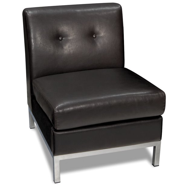 Osp Home Furnishings Wall Street Armless Chair Espresso Faux Leather Com Osp Home Furnishings Wall Street, Leather Armless Chair