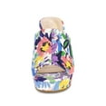 thumbnail image 6 of BLISSFUL STEP Women's Shoes Platform Sandals Floral Chunky Heels Slides Sandals Blue 8.5, 6 of 7