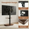 thumbnail image 2 of Gymax Meuble Télé Roulant sur Roulettes avec Support Inclinable à 30 Degrés, Tablette Réglable et Gestion des Câbles, Noyer et Noir, 2 of 10
