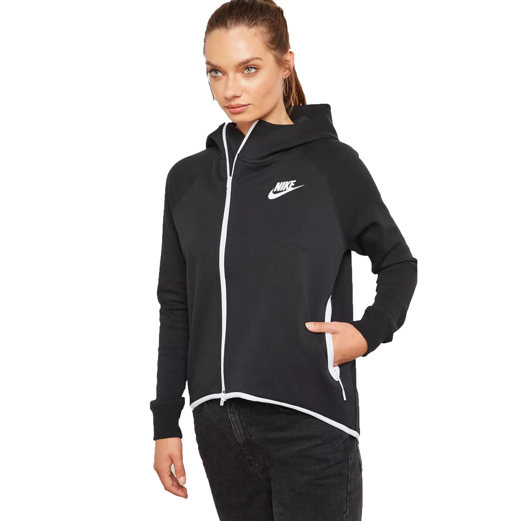Nike Sportswear Tech Fleece Women's Full Zip Cape Hoodie Black-White ...
