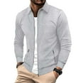 thumbnail image 3 of Dpytoraw Spring And Autumn Youth Zipper Pocket Flip Slim Fit Cardigan Men's Jacket, 3 of 5
