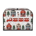 thumbnail image 2 of Lsque Christmas Houses Print 4 Slice Toaster Cover , Kitchen Appliance Dustproof Protector , Toaster Protector Dustproof Kitchen Appliance Cover, 2 of 7