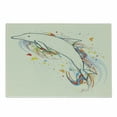 thumbnail image 1 of Modern Cutting Board, Dolphin Fish with Rainbow Colors Adventure Ocean Animal Illustration, Decorative Tempered Glass Cutting and Serving Board, Small Size, Multicolor, by Ambesonne, 1 of 1