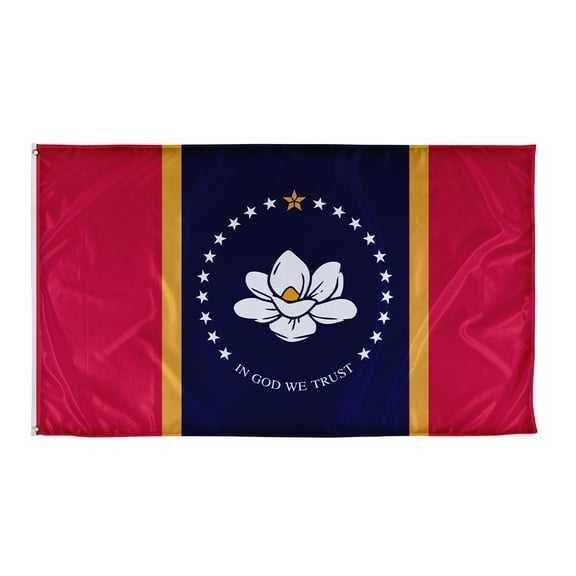 Mississippi State Flag - 3ft x 5ft Knitted Polyester, State Flag Collection, Made in The USA