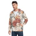 thumbnail image 5 of Floral Elegant Pattern Men’s Hoodies Sweatshirt with Full Zip Pockets Fleece Jackets, 5 of 8