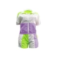 thumbnail image 2 of Lovelywholesale Chic Patchwork Purple Two-piece Shorts Set, 2 of 4