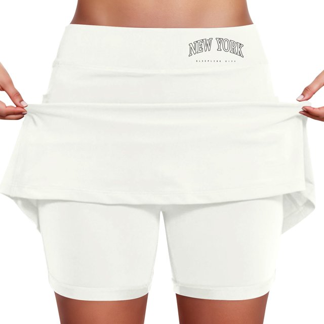 Culottes Taille Mi-Haute pour Femmes avec Poche Jupe Imprimée Mode Décontractée