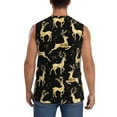 thumbnail image 4 of Fotbe Men's Christmas Gold Deers Print Men's Sleeveless Muscle Tank Tops Casual T-Shirts for Gym Workout Beach-Small, 4 of 8