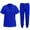 Royal Blue, variant on LYMAYTER S-2XL Women V-Neck Nurse Uniform Solid Color Washable Wear-Resistant Quick-Dry Top & Pants Medical Uniform