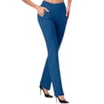 thumbnail image 2 of Pantalon Évasé Ajusté Extensible Tricoté Uni pour Femmes, 2 of 9