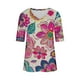 thumbnail image 4 of Camisetas Casuales de las Mujeres Impresas Manga Corta Cuello en V, Camiseta Ligera para Diario, Fiesta Y Primavera Verano, 4 of 4