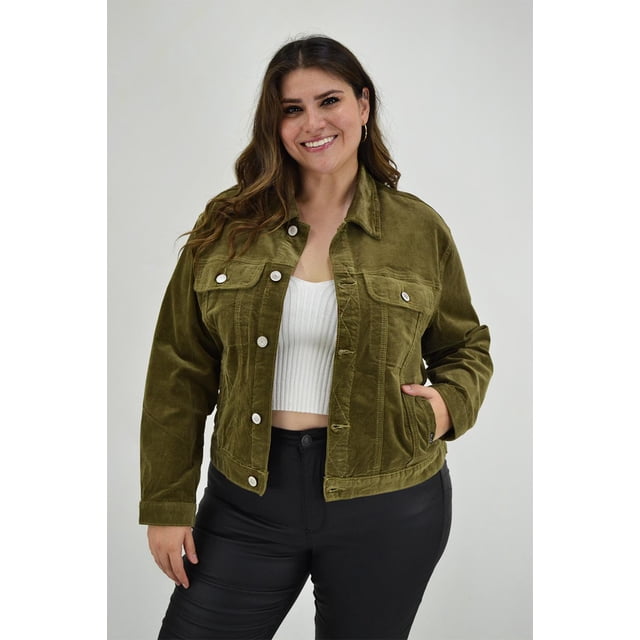 Chamarra de pana Roman Fashion Tallas extras 6470 olivo verde 40