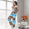 thumbnail image 4 of Uemuo Animals on Noah's Ark Floating Pattern Women's Wide Leg Palazzo Lounge Pants with Pockets Light Weight Loose Comfy Casual Pajama Pants-Large, 4 of 9