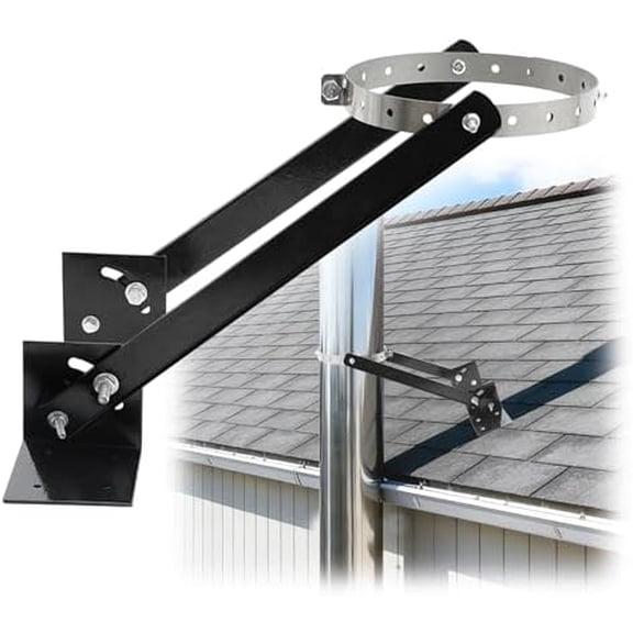 8" Chimney Pipe Support Bracket, Adjustable Fireplace Pipe Wall Bracket, Stainless Steel Stove Pipe Hanger for 8-10 Inch Double Wall Pipes$$Tools & Hardware Other