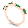 thumbnail image 2 of 0.4 ctw Wedding Band for Women - 14K Rose Gold Simulated Emerald Stackable Eternity Ring, 2 of 6